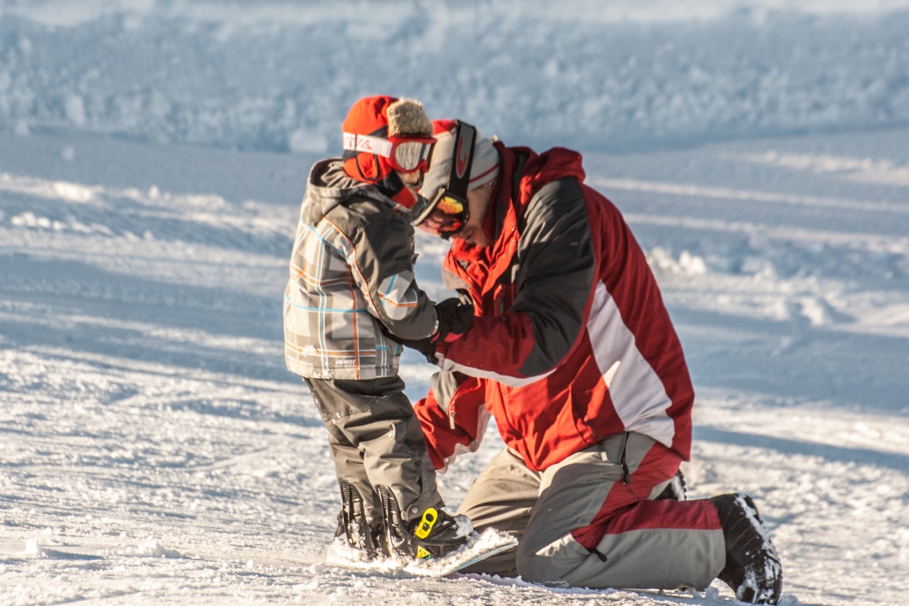 Children Snowboarding